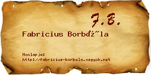 Fabricius Borbála névjegykártya