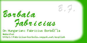 borbala fabricius business card